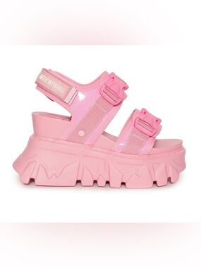 ANTHONY WANG HOT BUBBLEGUM PINK PLATFORM SANDALS, size 8.5